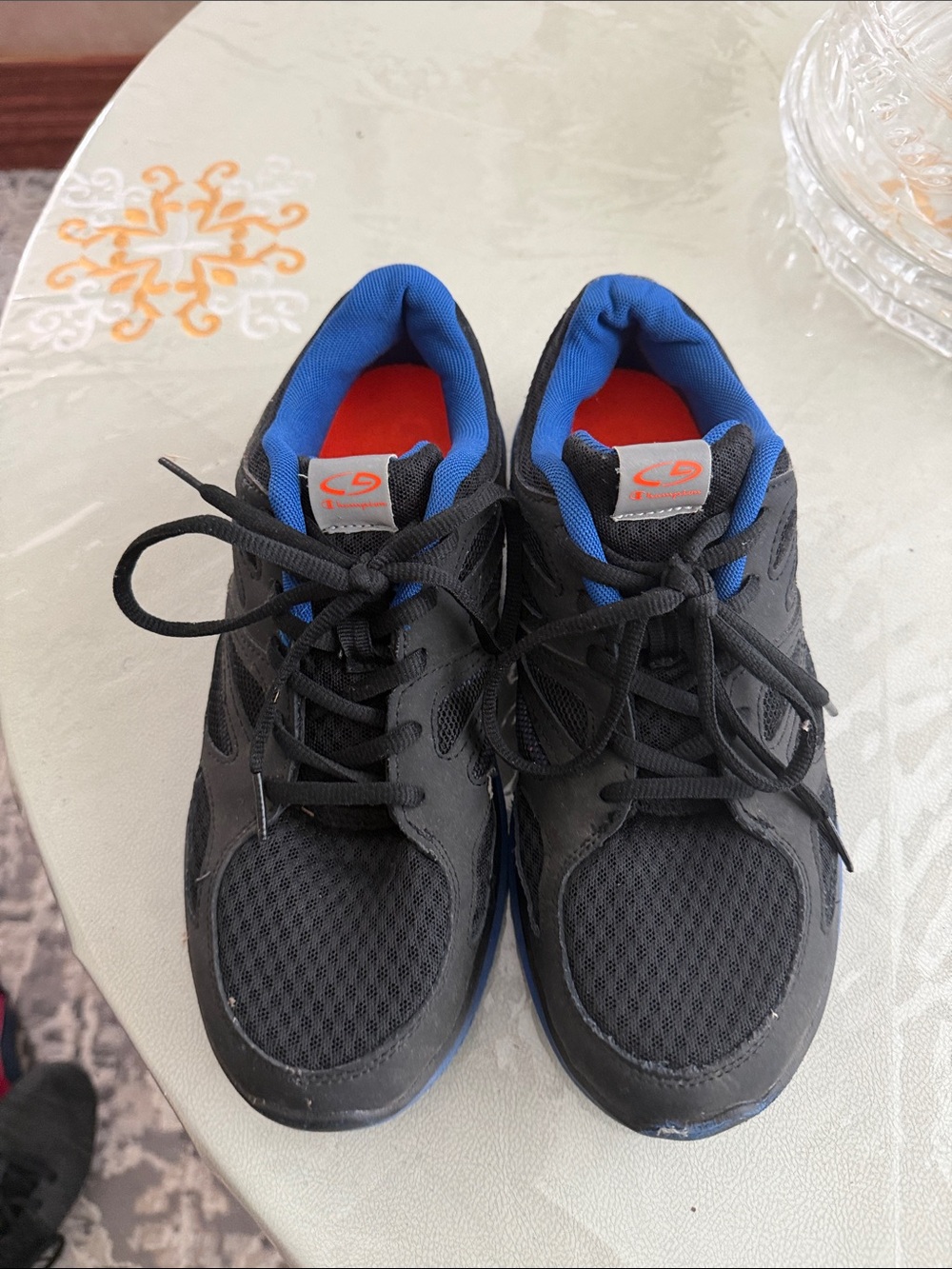 Men's Athletic Sneakers - Black with Blue Accents